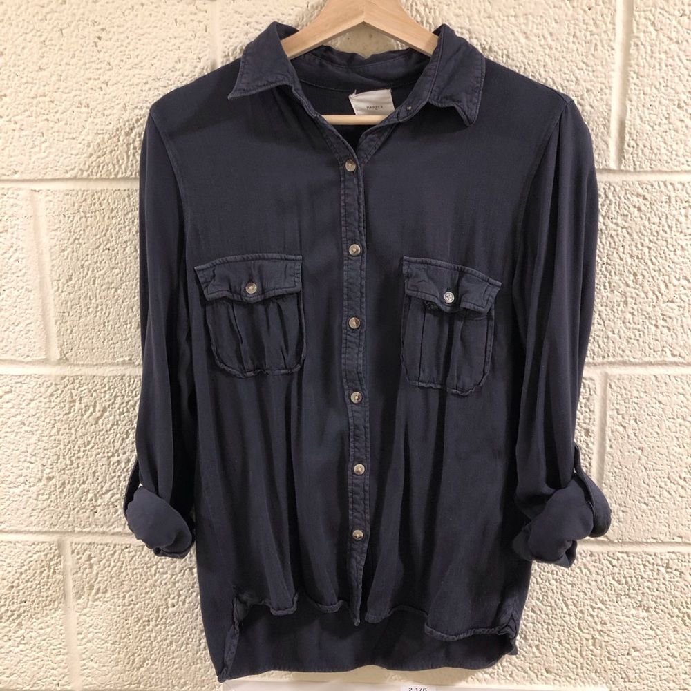 Navy Button Down